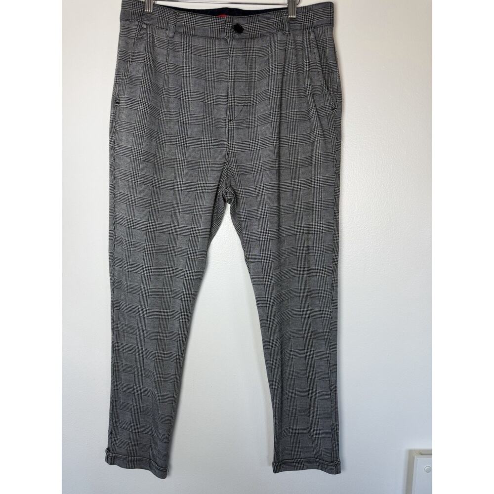 Men's Gray Plaid Slim 2-Piece Suit 40, 32x30, 2-Button, Pockets - Picture 3 of 15